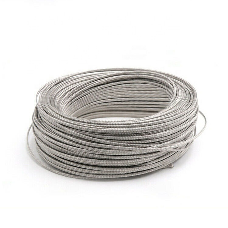 Fil de thermocouple, isolation en fibre de verre, bouclier en acier inoxydable, câble de Thermocouple de Type K KX