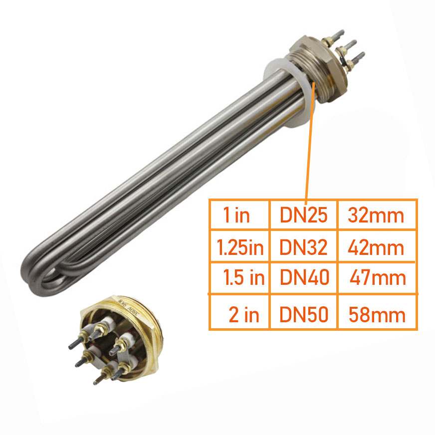 NPT Thread Tubular Rod Heating Element Boiler Heaters Flange Screw Plug ...