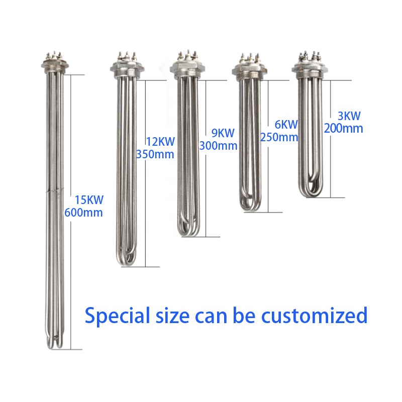 12v 24v 48v 220v 380v Industrial Stainless Steel Tubular Electric Oil Immersion Water Heater Element