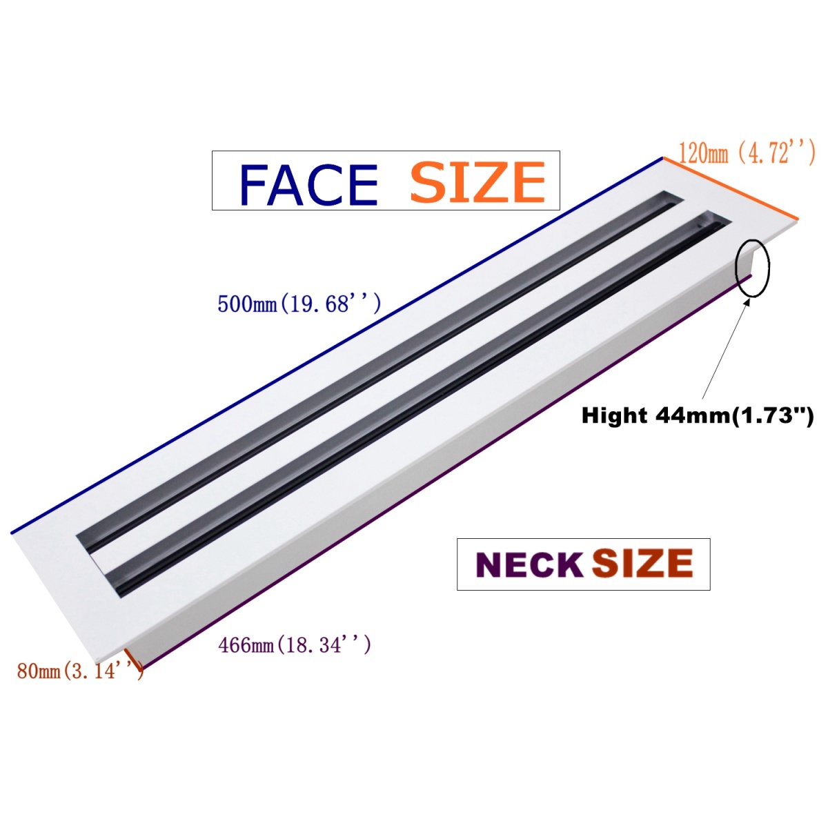 Modern Linear Slot Diffuser Customized Size for Bathroom Exterior Hospital Hotel Use - Image 3