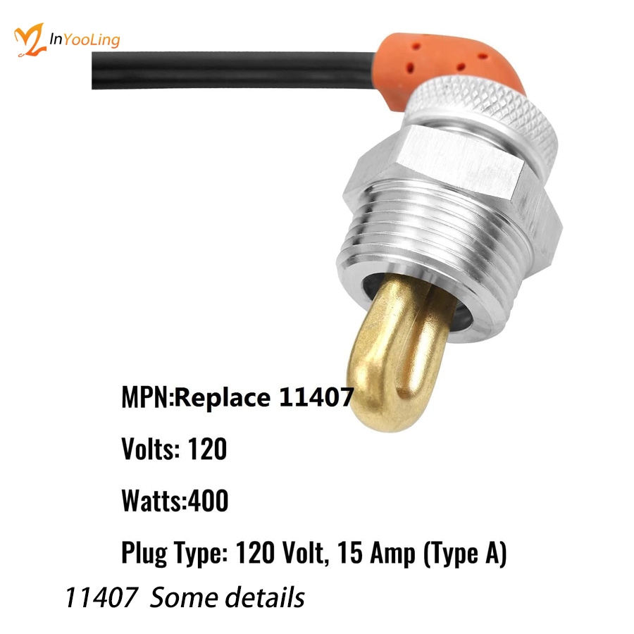 11407 1" NPT Thread SUS adapter Mootoriploki soojendus 120 V 400 W - Image 2