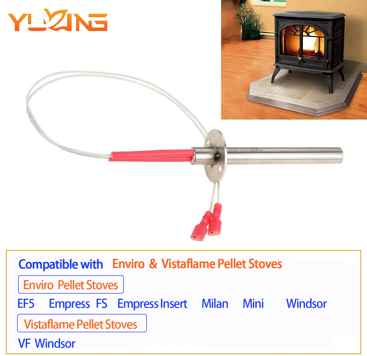 Compatible Igniter 50-619 Stainless Steel Heating Equipment Accessory Enviro Vistaflame Pellet Stove Featuring New Heating Wire - Image 4