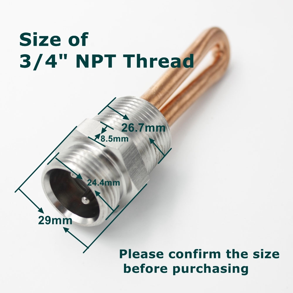 3500022 Engine Block Heater 3/4" NPT Thread | CE Approved | 120 Volts | 750 Watts - Image 4