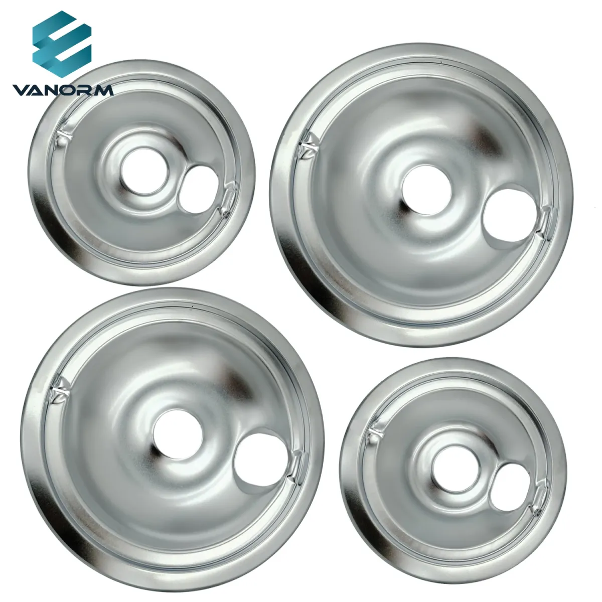 WB31T10010 WB31T10011 Chrome Range 4-Pack Heating Equipment Drip Pans Includes 2 6-Дюйм 2 8-Inch Drip Bowl Pans Compatible 230V - Изображение 2