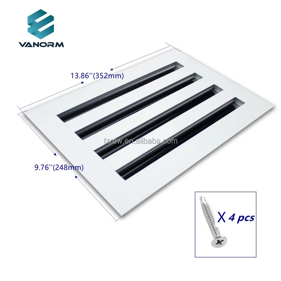 Couvercle de ventilation moderne 12x8 AC, diffuseur décoratif à fente linéaire en alliage d'aluminium blanc pour sous-sol, entrepôt, salon, atelier - Image 3