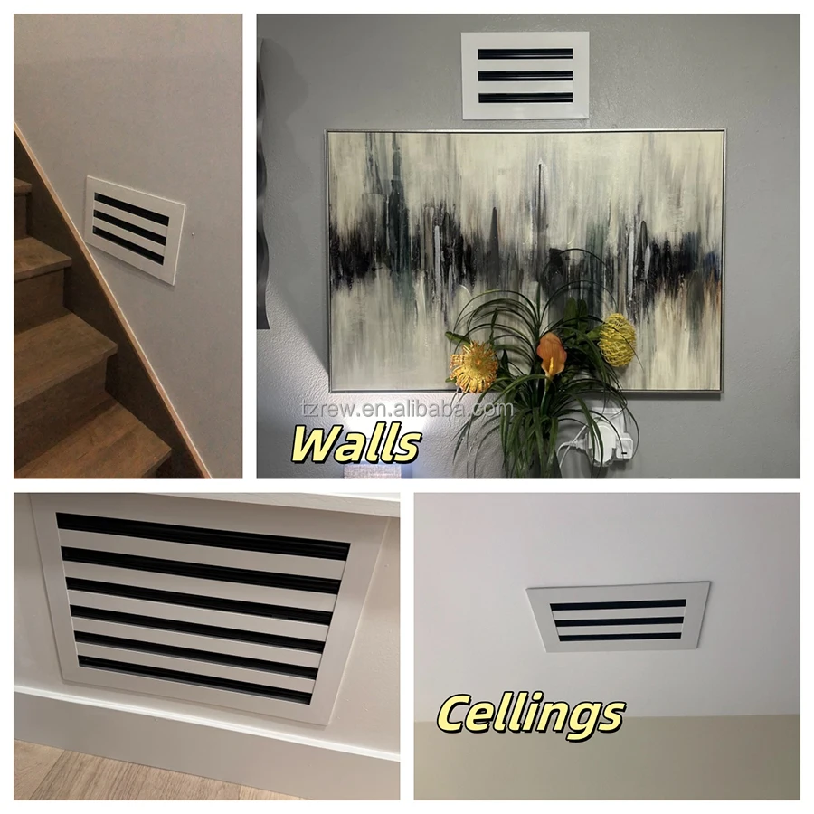 10x4 Modern AC Vent Cover - Decorative White Aluminum Air Vent- Heating and Cooling Register Grille for Ceiling, Walls & Floors - Image 6