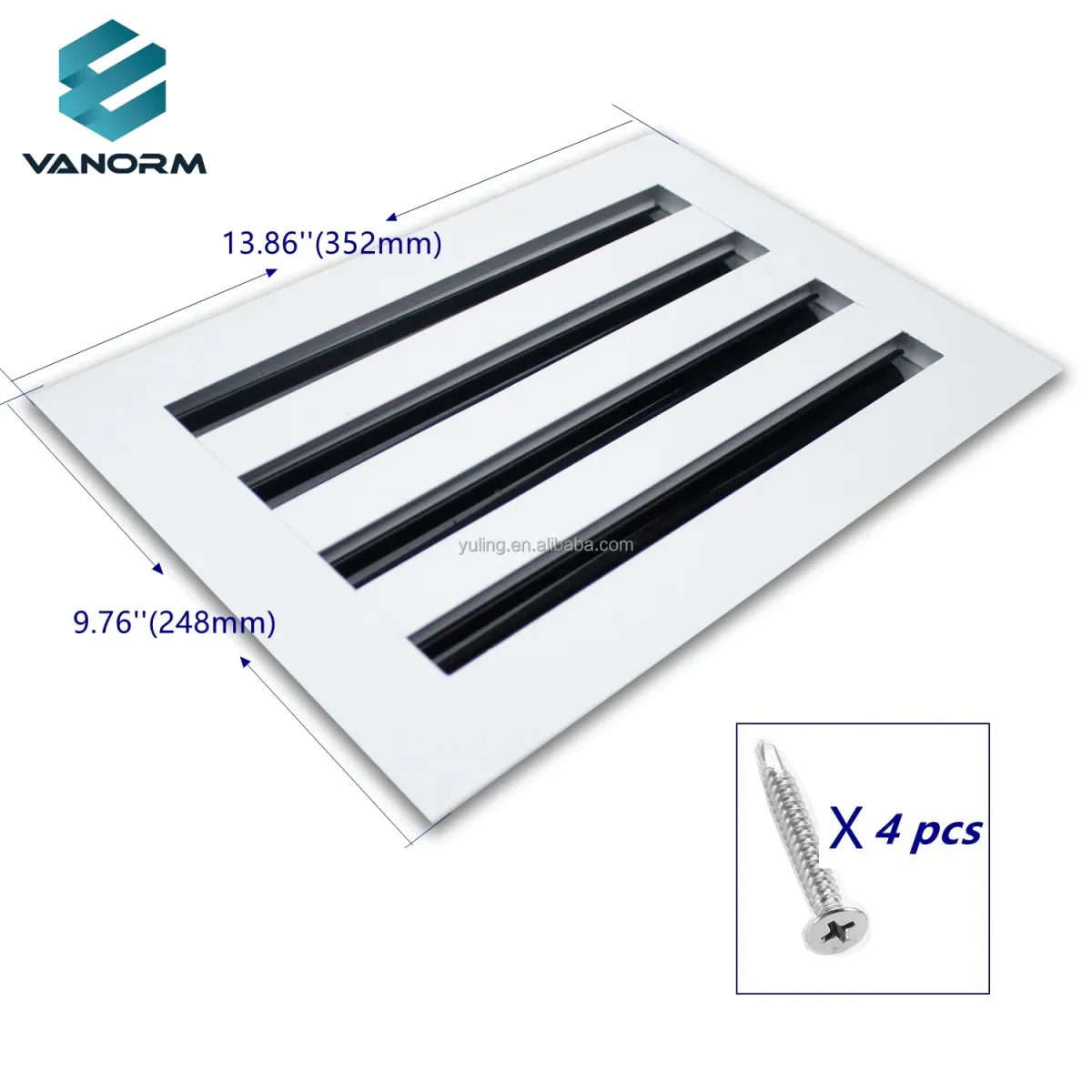 Couvercle de ventilation moderne 12x8 AC, diffuseur décoratif à fente linéaire en alliage d'aluminium blanc pour sous-sol, entrepôt, salon, atelier - Image 5