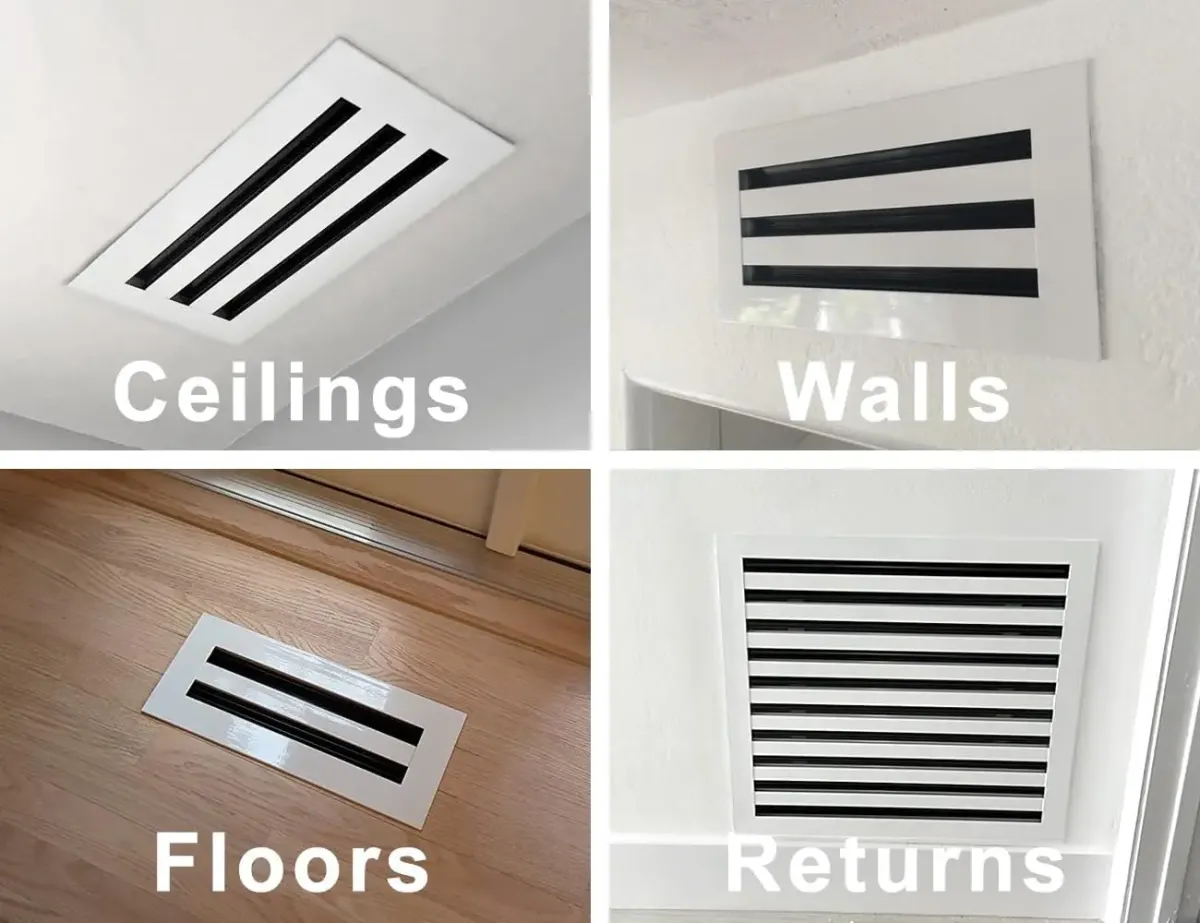 10x8 Modern AC Vent Cover Decorative White Aluminum Alloy Air Conditioning Linear Slot Diffuser - Image 5