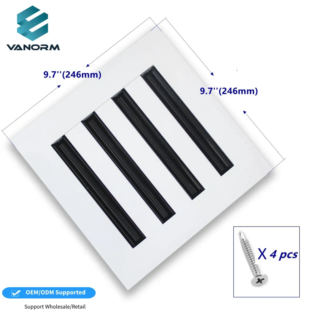8Couvercle de ventilation AC moderne x8, diffuseur décoratif blanc à fente linéaire pour climatisation en alliage d'aluminium - Image 4