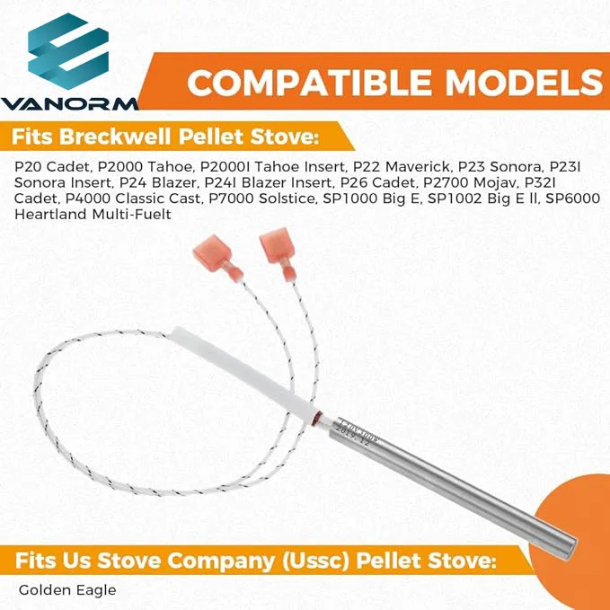 Reemplazo 80607 C-E-IGN Breckwell Pellet Stove Igniter Ignitor US Stove Company USSC Hot Rod Starter Element for Pellet Stove - Image 3