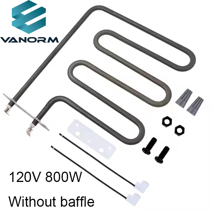 800 W Stainless Steel Electric Smoker Heating Element Kit 120V Motor Core Equipment Baffle Replacement for Electric Smoker