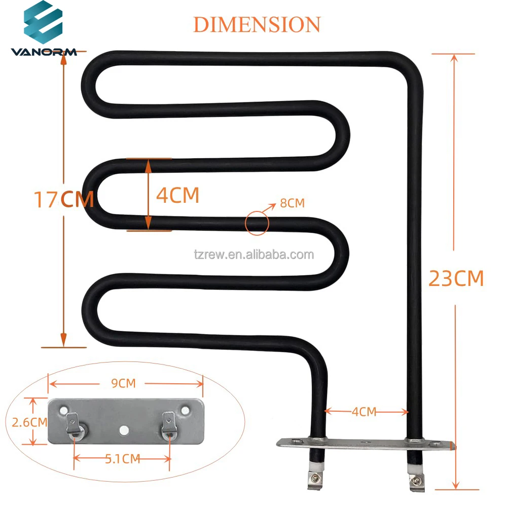 800 W Stainless Steel Electric Smoker Heating Element Kit 120V Motor Core Equipment Baffle Replacement for Electric Smoker - Image 2