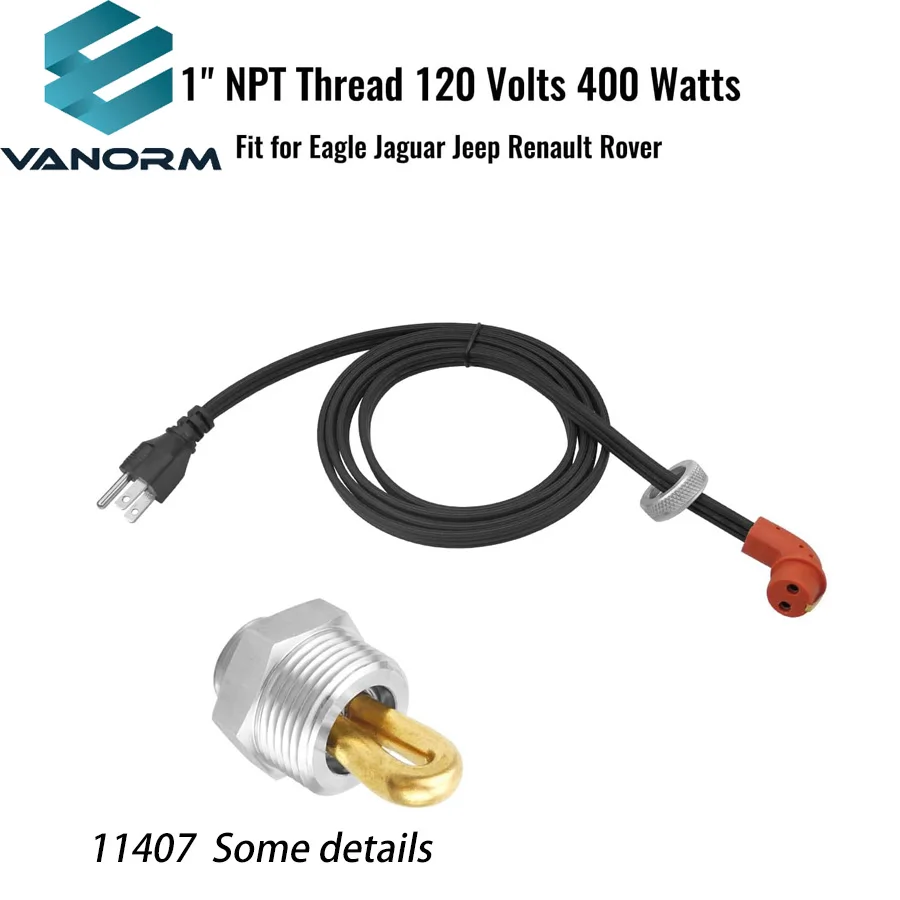 11407 Engine Block Immersion Heater 1" NPT Thread Stainless Steel Brass Adapter 120V Engineered for Compatibility Efficiency - Image 3