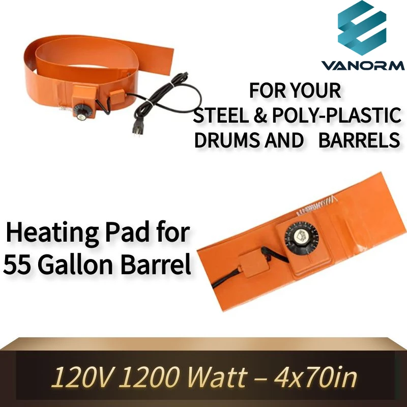 55-Gallon Drum Pail Heater 120V 30℃~150℃ 5inch Silicone Heat Pad Automatic Barrel Band Warmer Core Components Including Motor - Image 2