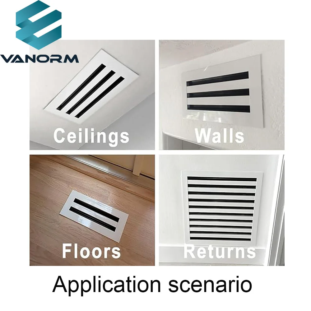 12x12 Modern AC Vent Cover Decorative White Aluminum Air Vent Heating Element Standard Linear Slot Diffuser Registers Grilles - Imagem 6