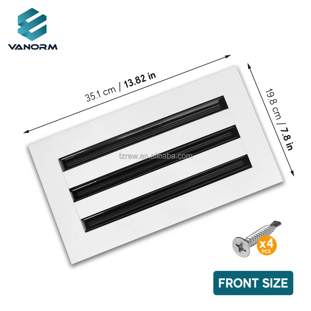 12X6'' HVAC Systems Linear Air Vent with 3 Slots Register and Grille Product - Image 4