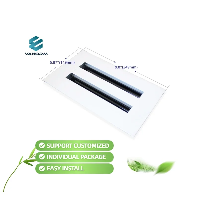 Modern 8*4" 2 Slot Linear HVAC Air Vent Ceiling Register Sleek Grille Diffuser for HVAC Systems - Image 5