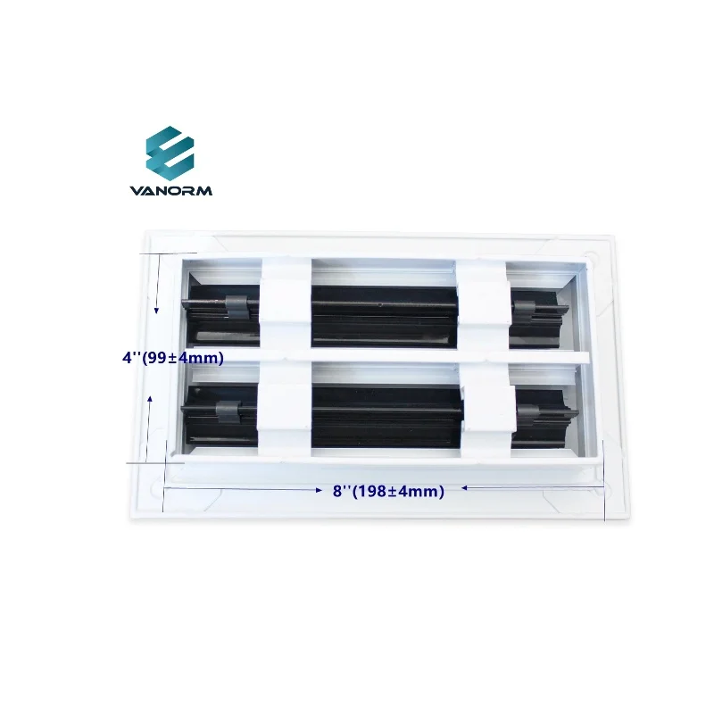 Modern 8*4" 2 Slot Linear HVAC Air Vent Ceiling Register Sleek Grille Diffuser for HVAC Systems - Image 2