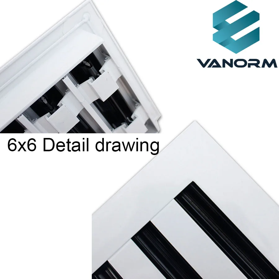 6X6'' HVAC Systems Linear Air Vent with 3 Slots Register and Grille Product - Image 4