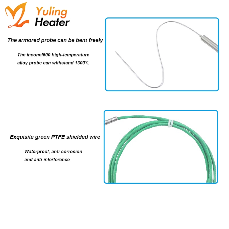 Automatic Armored Thermocouple Temperature Sensor Probe WRNK-191/K Type 100171 Graduation T Platinum/E - 画像 4