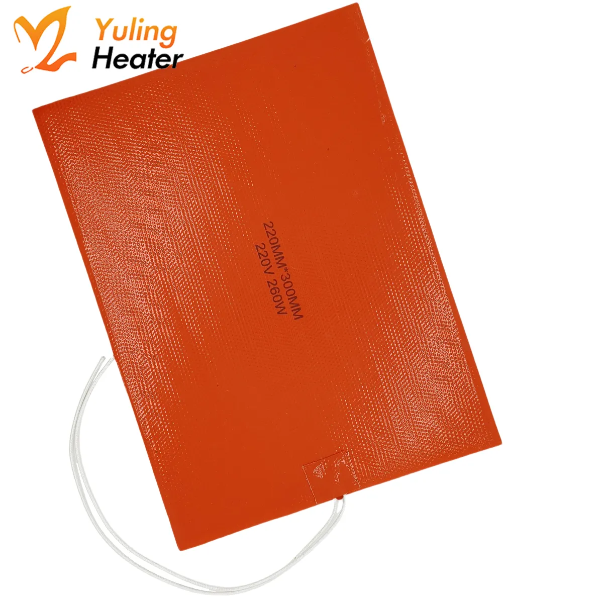 Customized 220V 260W Silicone Rubber Heater Pad 220*300mm Flexible with Glue for Heating Equipment