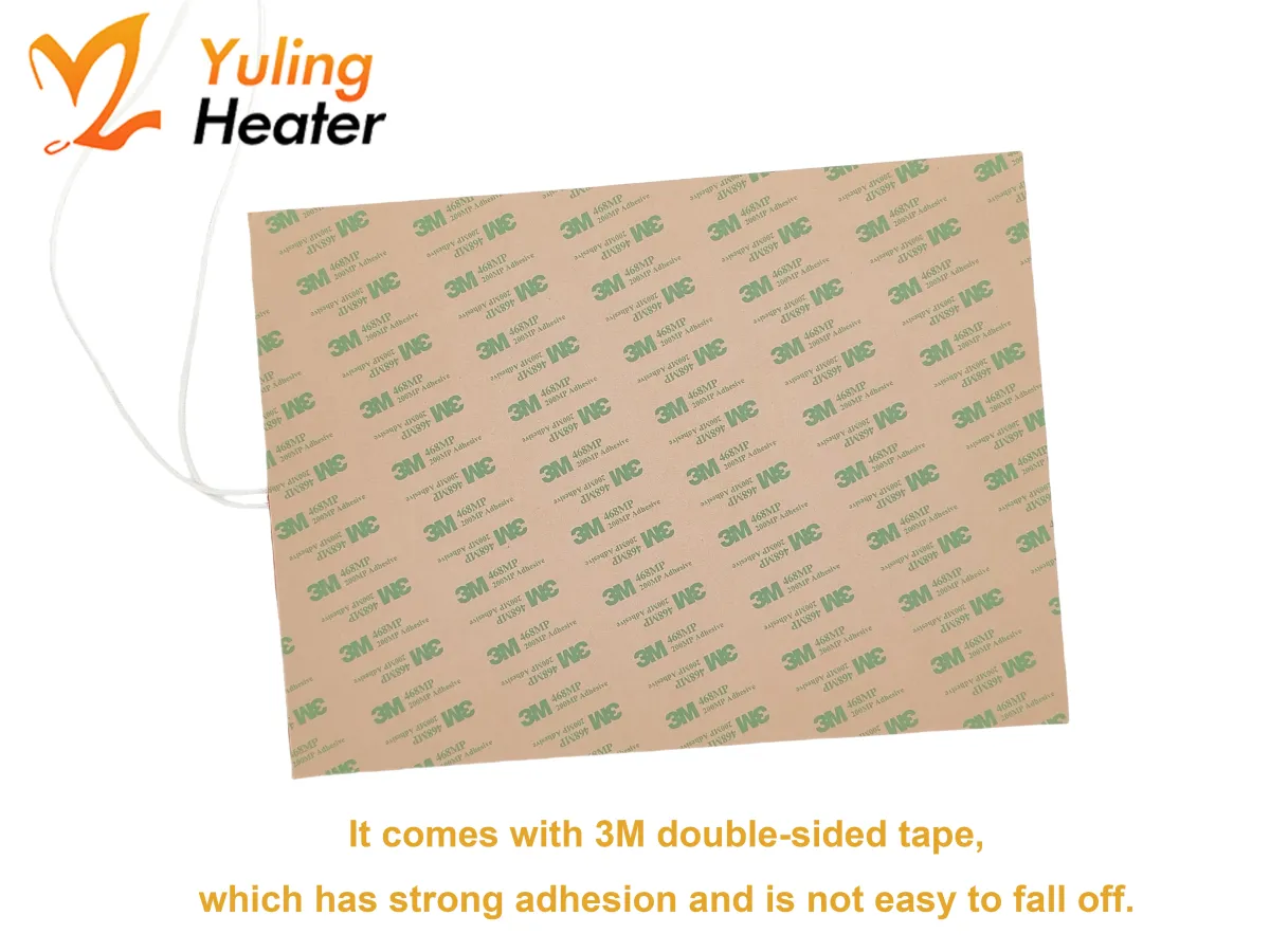 Customized 220V 260W Silicone Rubber Heater Pad 220*300mm Flexible with Glue for Heating Equipment - Billede 3