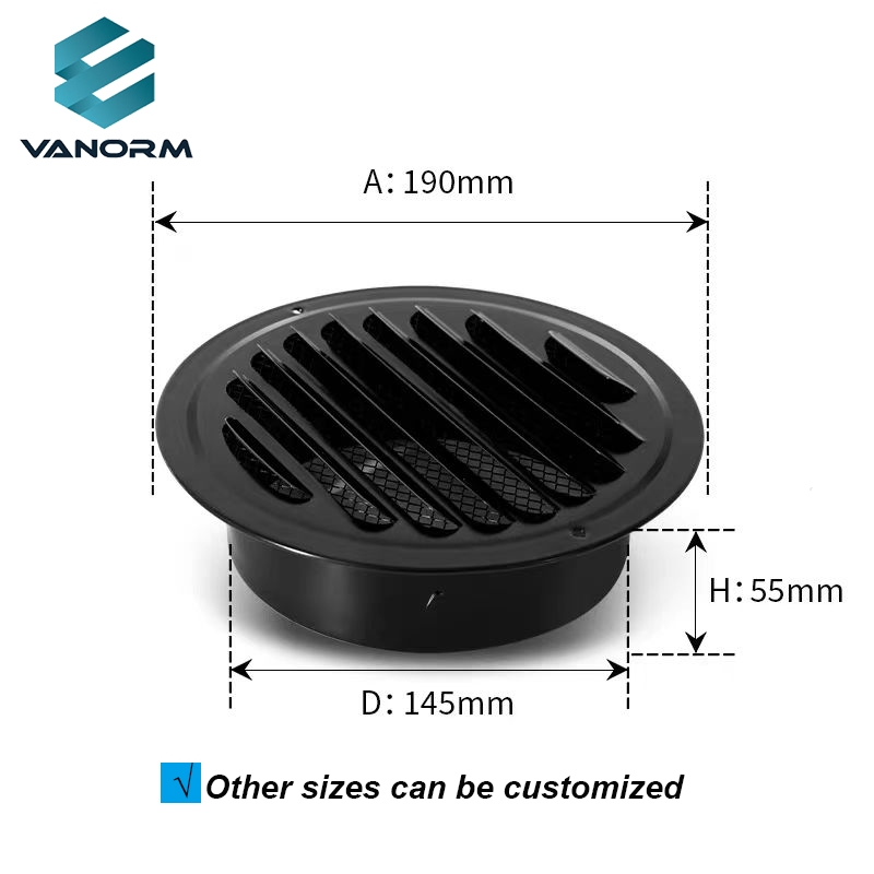 Flat Round Grille Exterior Wall Rainproof Vent Breathable Cap Exhaust Vent Stainless Steel Air Outlet - Image 5