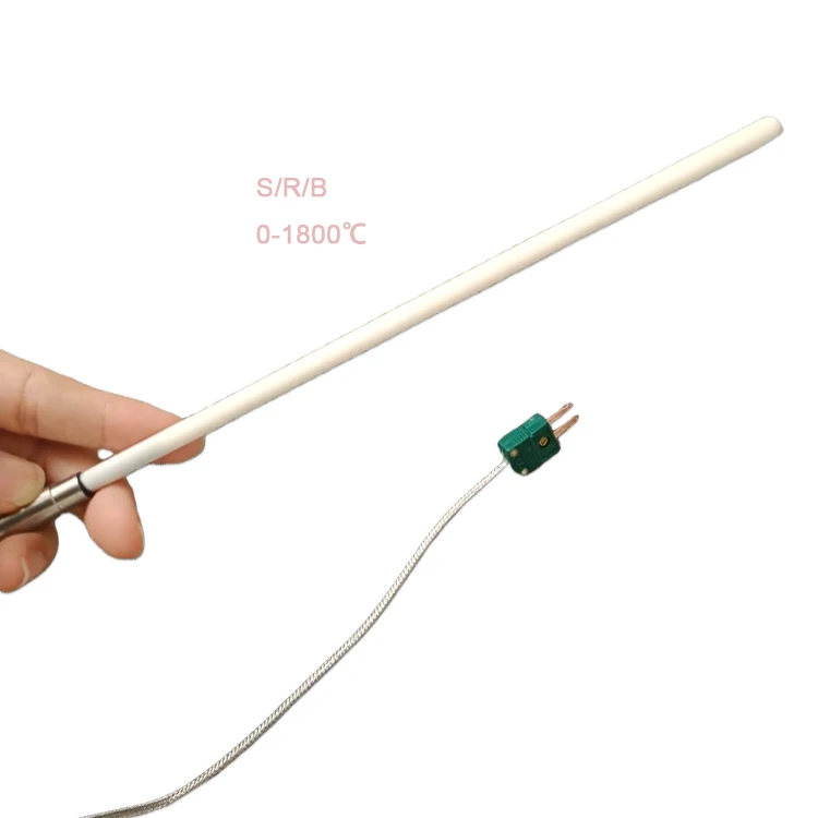 1800c Flexible Soft Ceramic Tube Beads High Temperature Sensor S R B Type Platinum Rhodium Thermocouple Sensor - 图片 2
