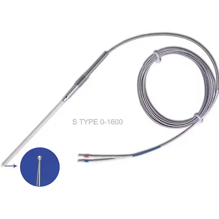 1800c Flexible Soft Ceramic Tube Beads High Temperature Sensor S R B Type Platinum Rhodium Thermocouple Sensor - 图片 3