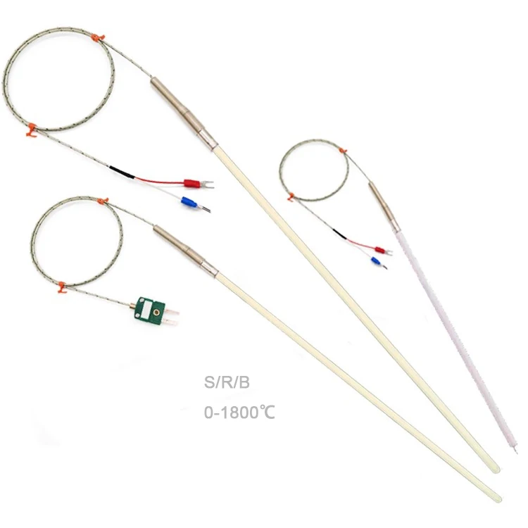 1800c Flexible Soft Ceramic Tube Beads High Temperature Sensor S R B Type Platinum Rhodium Thermocouple Sensor - 图片 4