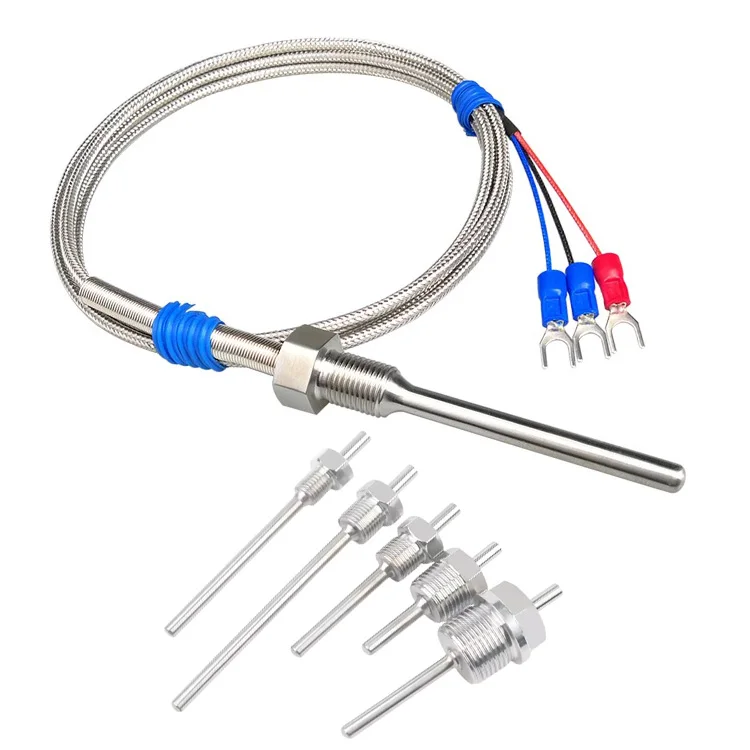 M6 M8 Thread Type k Temperature Sensor K Type Thermocouple Temperature Sensing Wire Thermal Resistance K J E Pt100 Rtd Sensor - 영상 2