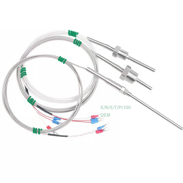M6 M8 Thread Type k Temperature Sensor K Type Thermocouple Temperature Sensing Wire Thermal Resistance K J E Pt100 Rtd Sensor - 영상 3