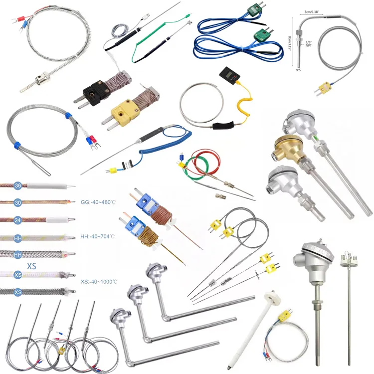 M6 M8 Thread Type k Temperature Sensor K Type Thermocouple Temperature Sensing Wire Thermal Resistance K J E Pt100 Rtd Sensor - 영상 5