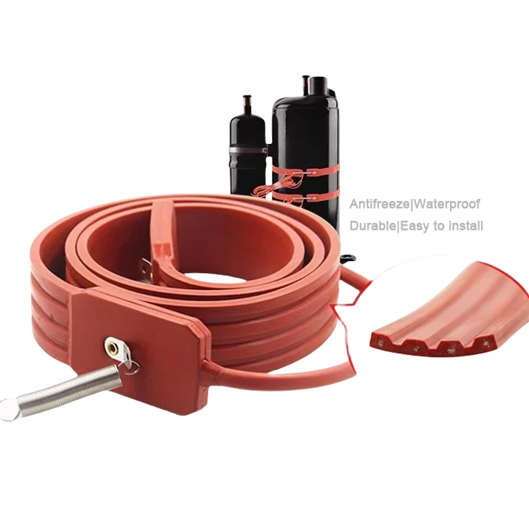 OEM 380v Soft Crankcase Belt Heating Element Heating Cable Silicone Rubber Drain Pipe Heater for Air Conditioning Compressor
