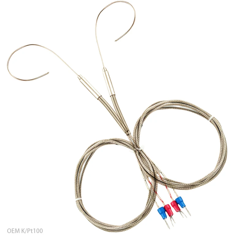 OEM Flexible Type k Thermocouple Sheathed Mineral Insulated Armored Thermocouple K Type with Lead Wire Temperature Sensor J/T/E