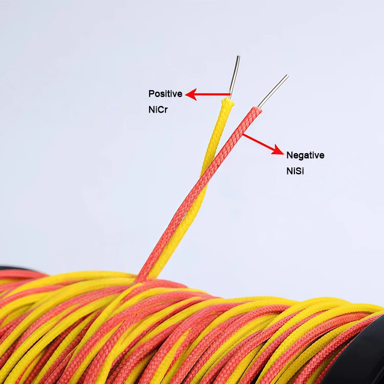 KX Thermoelementdraht Typ K 2*0.711 mm hochdichte Glasisolierung, roter und gelber Draht, 800°-Thermoelement-Verlängerungskabel - Bild 2