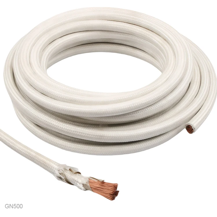 500V 500 Degree High Temperature Wire Fire Fiberglass Braided Wire Resistance Mica Cable for Induction Coil Heater