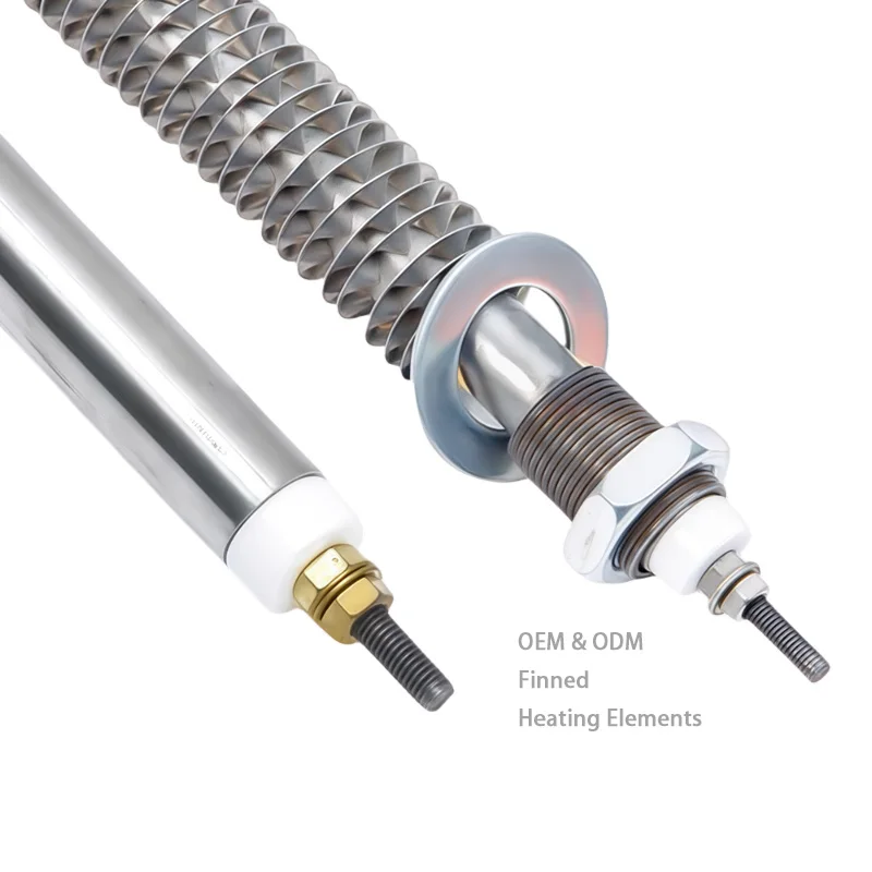 OEM 304 Air Dry Finned Straight Tubular Heaters Steel Tube and Fins Finned Heating Type Straight Lover Heating Elements