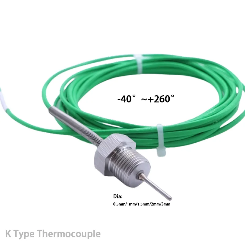 260C SS304 Forseglet Fast Gevind Skrue Termoelement K Type Termoelement G1/4 Vandtæt temperatursensor