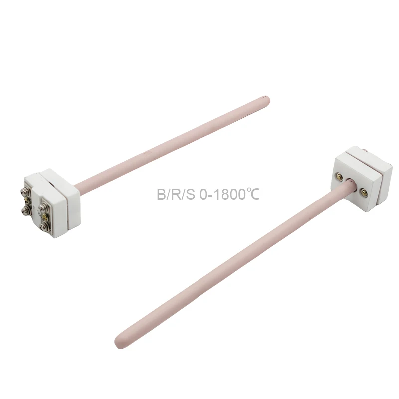 S-Type Thermocouple Sensor Platinum Rhodium Thermocouple Temperature Sensor Probe 99 Corundum Porcelain Tube 0-1300 WRP-100 B/R
