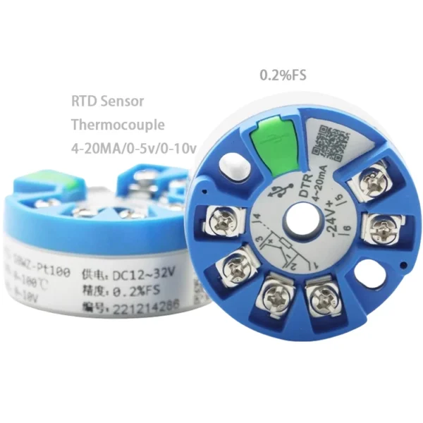 OEM 4-20MA RTD Transmitter Universal Input Analog Temperature Transmitter with Circular Mount B/R/S/K/J Thermocouple Tranismtter