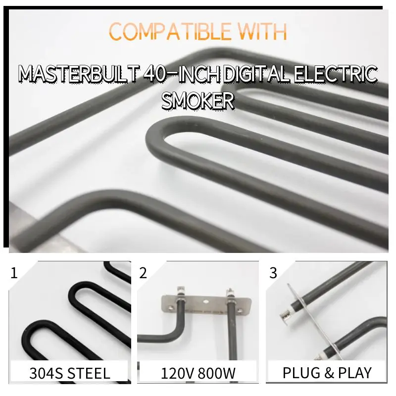OEM SS304 Oven Heater Heating Element for Masterbuilt Smoker Replacement Part 30" Digital Grill 9907120011 20071117 - Imagem 3
