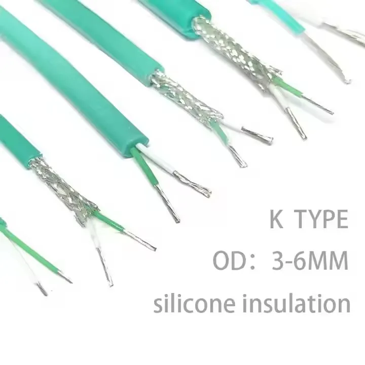 2*7*0.2mm Soft Silicone Type k Thermocouple Wire Extension Wire White Green KX/KC Thermocouple Cable for Test Temperature Sensor - Image 5