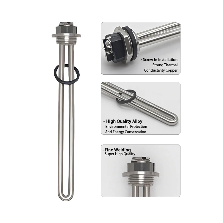 CE Straight Electric RV Water Heater Element High Watt Density Screw-In Hot Water Heating Element 1.4KW - Image 2
