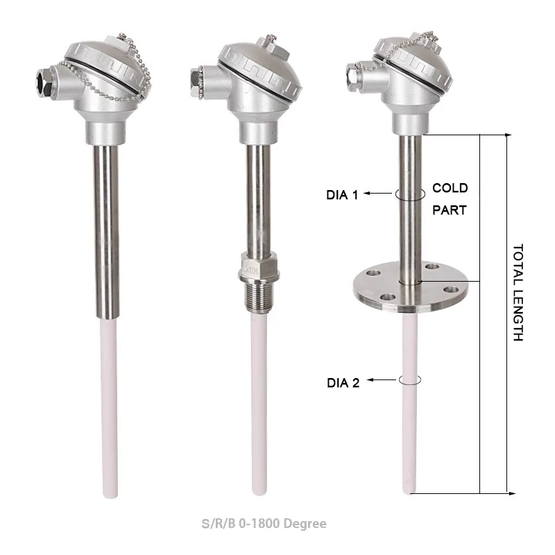 R Type Platinum-rhodium Thermocouple 0-1800 Spend Corundum Tube Thermocouple Temperature Sensor B/S/K for Furnace Heating - Pilt 4