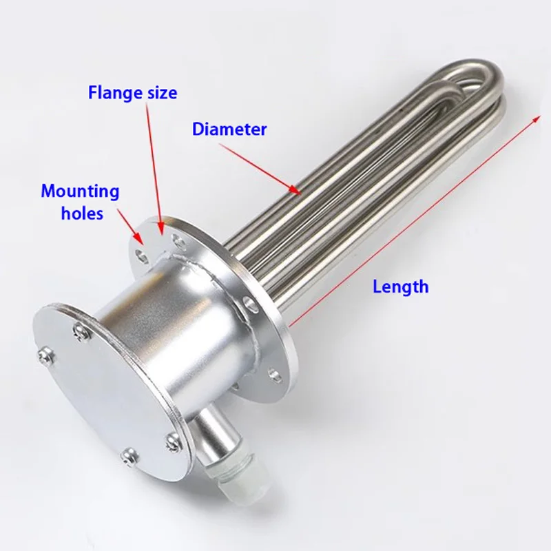 SS304/316 Safety Tubular Immersion Flange Explosion-Proof Heater Equipment Heating Element with Core Heating Wire - Image 2