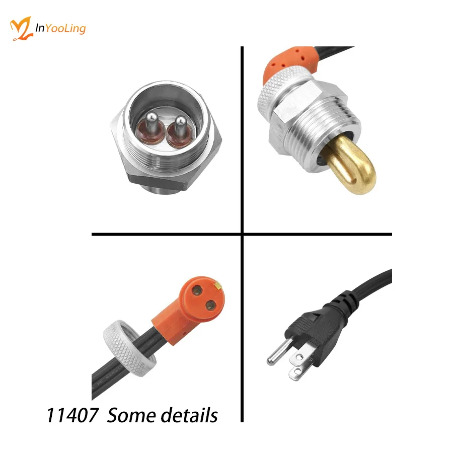 1" Adaptateur SUS à filetage NPT 120 Volts 400 Chauffe-bloc moteur en watts - Image 5
