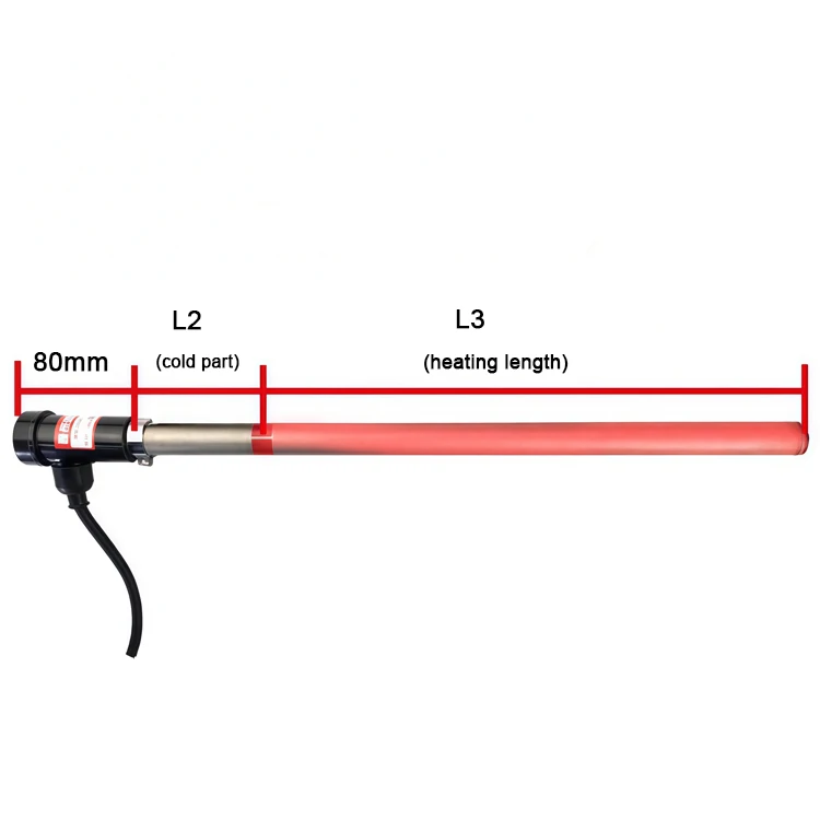 OEM 220v 2KW Titanium Heating Tube Electroplating Tank Heater Heating Element 25mm Diameter 580mm Length Electrohydraulic Heater - Image 4