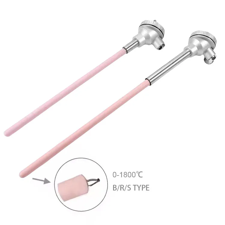 0-1800 Degree Pt-Rh Thermocouple Platinum Thermocouple Type S/R/B Ceramic Kiln Thermocouples With Aluminous Porcelain Sheaths