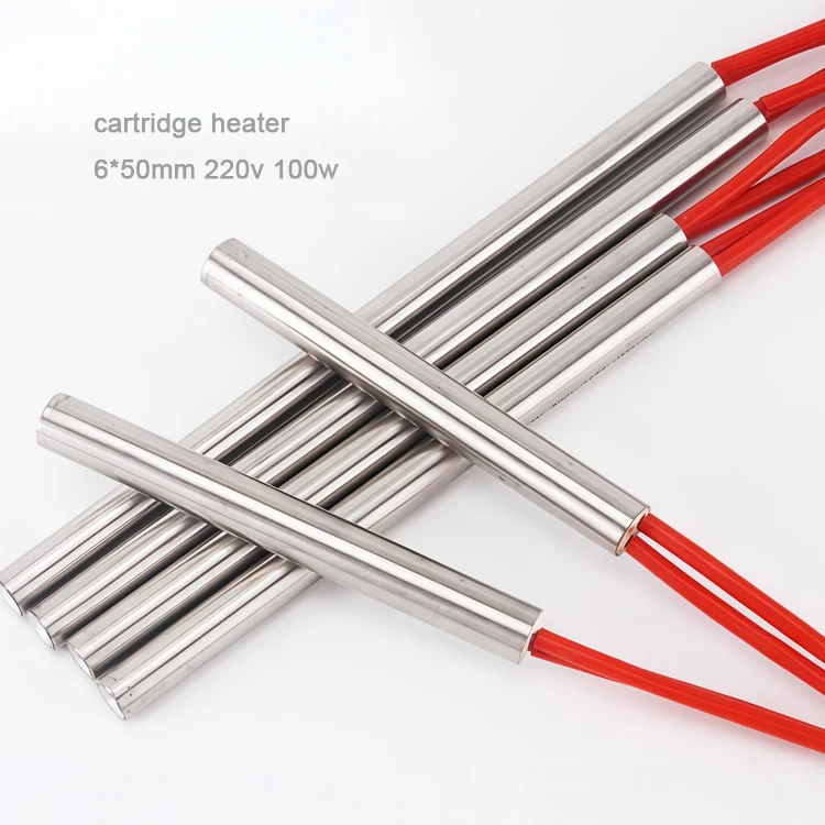 6*50mm 100W OEM Electric Cartridge Heater 220v Stainless Steel Industrial Pencil Heater Heating Element for Packing Machine - Image 2